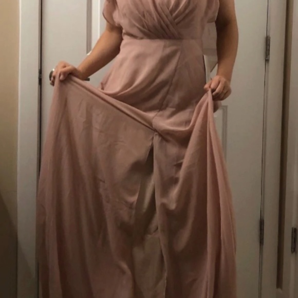 Jenny Yoo Alanna Chiffon Whipped Apricot Bridesmaid Dress - Picture 6 of 10